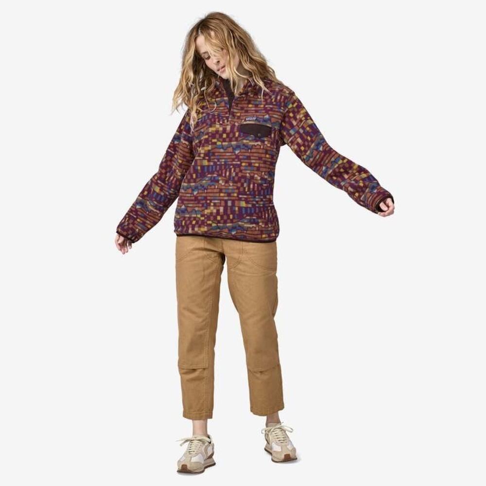 NWOT Womens Patagonia Synchilla Snap-T Fitzroy Patchwork Midnight Plum Fleece S